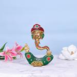 NIKSA HOMES Modern Style Ganpati with Stone Embellishments | Ganpati Statue | Lord Gajanan | Ganesha | Mangalmurti Blessing Statue | Idol Figurine | Handcrafted | for Home Temple | Gift- Multicolor