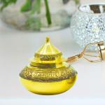 Real Craft Gold Kumkum Vessel Vanity Brass Sindoor Box