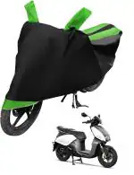 Auto Hub Bike Cover for Hero Vida V1 , Dustproof UV Protection water resistant Custom Fit Cover-(Black-Green )
