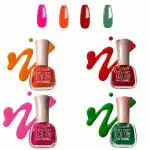Comy Melody Nail Polish Combo Pack Of 4 | Glossy Finish Nail Paints | Nail Enamel- Orange, Pink, Red & Olive Green (13ML)