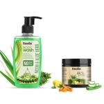 RAUSHA Combo Pack of Face Scrub and Neem & Aloevera Body Wash (2 Items in the set)