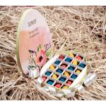 ZOROY Luxury Chocolate Easter Marzipan Eggs | Almond marzipan chocolate | 22 colourful eggs in egg sghaped box | Easter Colour Full Eggs | 200G