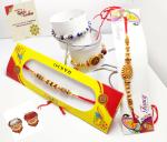 Kavim Thread RAKHI2020141 Mauli Thread Chawal Roli Pack, Rakhi Set (4 Designer Rakhi With Greeting card & Roli ( Pack of 4 ))