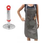 URBAN BUY Stainless Steel Pav Bhaji Masher With Kitchen Cooking Apron Clothe and Multicolour, Pack of 2