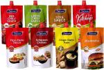 AACTUALA Pack of 8 (80g Each) Red, Green Chilli, Soya, Tomato Ketchup, Pizza Pasta Sauces (640 g)