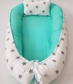 Jig's creation | Baby Bed | Baby Sleeping Bag | Cotton Bedding Set | Baby Carry Nest and Portable Bassinet for 0-24 Months | Bedding Set Mattress with Pillow| Sleeping Pod Bed (Light Blue)