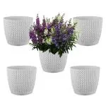 Gate Garden White Elegant Curvy Braided Texture Unicon Pot 17.5X17.5X16 cm (Pack of 5)