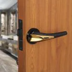 Lapo Black-Gold Brass, Zinc Round Heavy Duty Mortise Door Lock Handle Set For Bathroom, Balcony And Storeroom Door