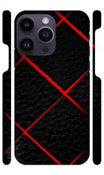 YAPZONE Cool Red Lines on Rough Black Background |Designer Printed Hard Back Cover for Apple iPhone 14 Pro Max Premium & Attractive Case for Your Smartphone