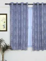 MAFATLAL 121 cm 152cm Window Curtain Single Curtain (Geometric, Blue)
