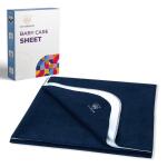 MY ARMOR Quick Dry Waterproof Baby Bed Protector Dry Sheet for Babies - (Small (50cm x 70cm) (Pack of 2), Royal Blue)