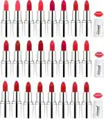 Lady Fashion Red, Orange, Brown, Pink, Purple, Maroon, Red, Orange Lipsticks (Pack Of 24)