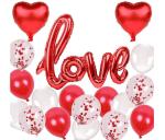 AMFIN (Pack of 21) Anniversary Foil Balloon / Valentine Day Balloons / Love Foil Balloon for Decoration / Valentine Decoration Suprise Decoration / Proposal Decoration Items / Proposal Photoshoot