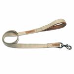 Glucklich 5 FT Heavy Duty Classic Nylon Pet Leashes (S, Beige)