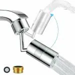 Tagve Silver ABS 720 Degree Rotatable Double Water Outlet Kitchen Shower Faucet