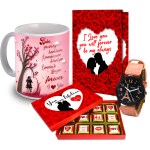 Midiron Valentines Gift For Wife/Him/Her/Girlfriend |Anniversary,Birthday Day Gift | Romantic Gift Hamper|Festive Gift With Handmade Chocolate Box, Printed Ceramic Coffee Mug & Love Greeting Card