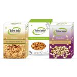 Paleo India 600g Combo Pack Badam Pista Akhrot | Almonds200gm Pistachios 200gm Walnut Half 200gm Gift for Every Occasion