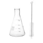 ABGIL Borosilicate Glass Erlenmeyer Narrow Mouth Graduated Conical Flask 1000 ml With Compatible Cleaning Brush