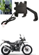 Znee Smart Aluminum bike mobile holder With Charger For Himalayan Bike Mobile Holder  (Black)