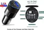 UniBoss 38 W Qualcomm 3.0 Turbo Car Charger (Black, With USB Cable)