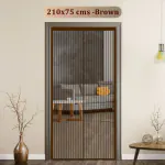 Classic Mosquito Net Brown Polyester Glass Magnetic Insect Door Mesh 210 cm x 75 cm