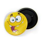 Dhcrafts Yellow Metal Grinning Face With Big Eyes And Goofy Teeth Emoji Printed Fridge Magnet