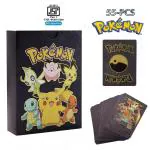 MOONZA Waterproof 55pcs Pokemon TCG Black Foil Card Box V Series Vmax Gx Ex Cards (Black)