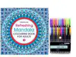 Pehrovin Ventures Hobby And Art Combo Of Mandala Adult Colouring Book No 3/ Mandala Art Book/Mandala Book/Mandala Beginners Book + 24 Neon/Gel/Glitter Gel/Pastel/Fluorescent/Doodle Pens