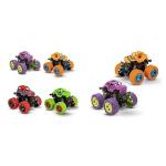 THE RED BABY Monster Truck for Boys 3 4 5 6 7 Year Old,Push and Go Friction Powered Car Toys, Double-Directions Inertia Pull Back Vehicle Set,Birthday Party Gift for Kids (Multicolor)Pack of 6