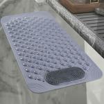 VDNSI Bathmat Non Slip Resistant for Tub, Shower mat Rubber Bathtub mat, Non Slip Rubber Mat, Machine Washable, Fast-Drying, Super Absorbent(Grey)