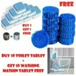 Fezora Automatic Flush Toilet Bowl Cleaner Tablets Washing Machine Cleaner Tablets Bathroom Toilet Tank Cleaner, Tub Cleaner / Drum Cleaner Tablet / Front And Top Load Washing Machine Cleaner 10 washining machine tablet + 10 toilet tablet
