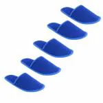 KUDIZE Disposable Slippers Closed-Toe Style Soft Non-Woven Slippers Footwear for Home Hotel Homestay Traveling Pack of 5 Pairs (Blue)