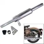 BIGBIRD Best Bike Bullet Silencer Exaust Indori Model Silencer Filter/Glasswool Chrome Bike Exhaust Silencer for Royal Enfield Standard Bullet 350 Twin Spark