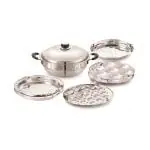 Anjali Fiesta Pro 4 in 1 Stainless Steel Multi Kadai For Idli | Dhokla | Patra | Multipurpose with Lid | Gas & Induction Compatible