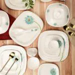 Servewell Melamine Dinner Set 31 pc Sq Round - Africa Daisy