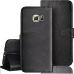 Slugabed Flip Cover for Samsung Galaxy S6 Edge Plus | Magnetic Closurer| PU Leather Magnetic Wallet Back Cover Case (Black)