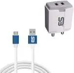 SB shopbucket White Combo Of One Wall Charger And One Micro Usb Cable
