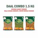 Pink Delight Daal Combo | Moong Sabut | Moth Sabut | Kala Chana | 1.5 Kg Pack