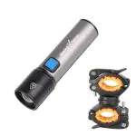 amiciVision Rechargeable LED Flashlight 4 Modes Zoomable Powerful Torch