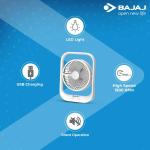 Bajaj PYGMY 178mm White Personal Fan with LED Light 251284