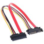 AdzMozi -22Pin Male to Female SATA Power Cable 22Pin 7 15 Male Plug to 22 Pin 7 15 Female Jack Connector SATA ATA Data Power Combo Extension Cables Wire Cords