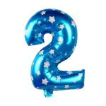 Bubble Bells large 2/Two Number Foil Balloon 16 inch in Blue color for happy birthday ,anniversary, party decoration |number 2 foil balloon Blue|16 inch foil balloon | decoration items.