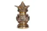 Kalarambh Brass Kalash/Abhishek Lota/Water Pot for Pooja Puja Mandir Temple Collectible Handicraft Art, Yellow, 3.8 x 3.8 x 6.8 Inch (L x W x H)