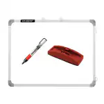Eduway 1.5x2 Ft Non-Magnetic Double-Sided Whiteboard and Chalkboard Combo with 1 Marker and 1 Duster