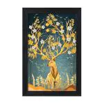 RANDOM Golden Deer Painting, 18 inch X 12 Inch Painting