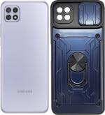 CarryWrap Back Cover for Samsung Galaxy A22 5G (Blue, Dual Protection, Pack of: 1)