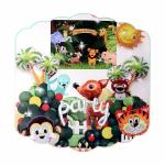 Crackles Jungle Safari Theme Party Balloon Garland Kit, 48 Pc Pack With Animal Balloons for Party