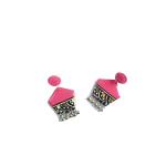 Reverie Handmade Jewelry Resin Handcrafted Solid Traditional Earring Set for Women and Girls (Pink)