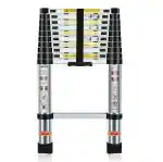 Prime 3.2M Wall-Reclining Telescopic Aluminium Ladder with Anti-Slip Rubber Shoes (10.5 ft)