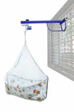 MY CRADLLE THE CRADLLE FOR GENIUS Automatic Baby Swing Cradle for New Born Babies with Metal Window Cradle Hanger and Mosquito Net(Blue)